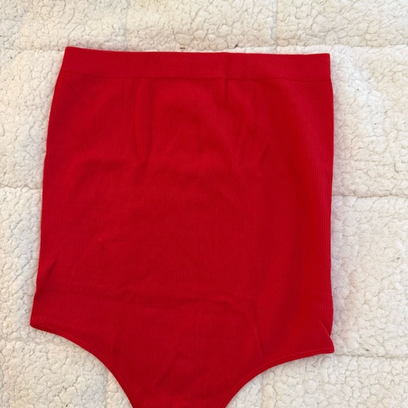 SWS Red Ribbed High-Waist Bodysuit - Picture 2 of 8